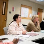 Trinity grad students in class